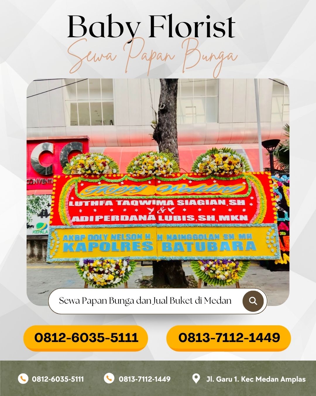 Papan Bunga Langganan di Medan Kota & Medan Maimun